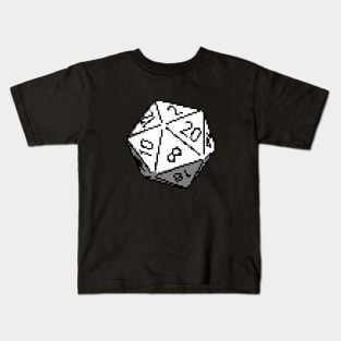 D20 Roleplaying Icosahedron Pixel-Art Style Kids T-Shirt